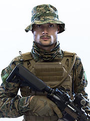 Image showing soldier potrait closeup