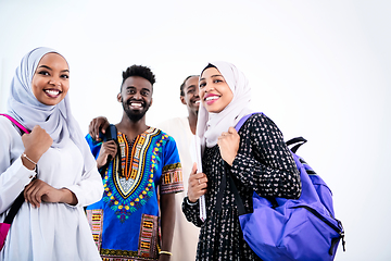 Image showing portrait of african students group