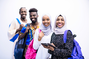 Image showing portrait of african students group