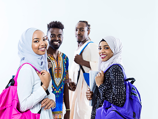 Image showing portrait of african students group