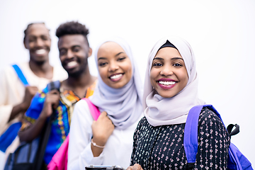 Image showing portrait of african students group