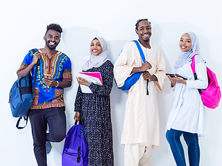 Image showing portrait of african students group