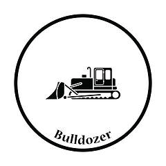 Image showing Icon of Construction bulldozer