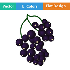 Image showing Flat design icon of Black currant