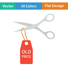 Image showing Scissors cut old price tag icon