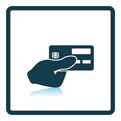 Image showing Hand holding credit card icon