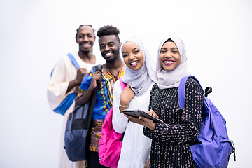 Image showing portrait of african students group