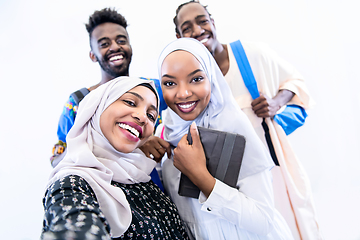 Image showing portrait of african students group