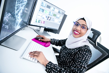 Image showing afro american modern  muslim woman