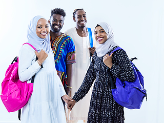 Image showing portrait of african students group