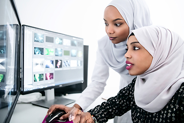 Image showing afro american modern muslim women