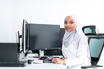 Image showing afro american modern  muslim woman