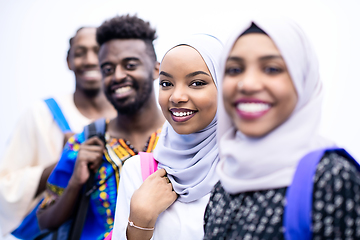 Image showing portrait of african students group