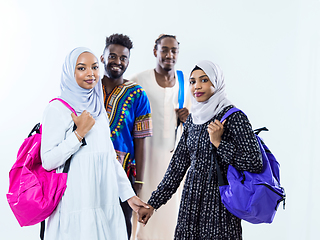 Image showing portrait of african students group