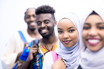 Image showing portrait of african students group