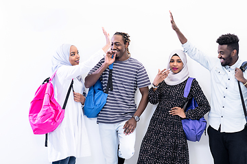 Image showing portrait of african students group