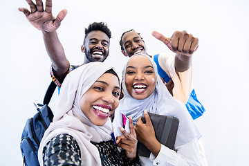 Image showing portrait of african students group