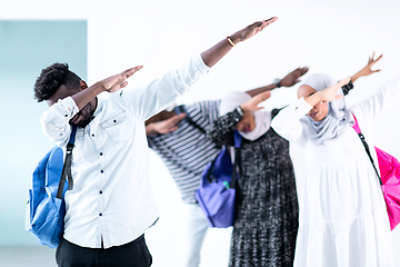 Image showing young  african students modern dancing