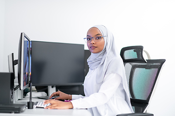 Image showing afro american modern  muslim woman