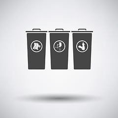 Image showing Garbage containers with separated trash icon