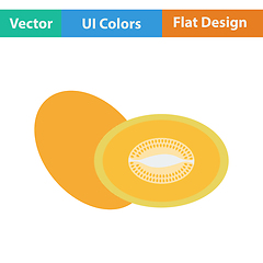 Image showing Flat design icon of Melon