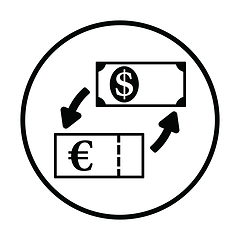 Image showing Currency dollar and euro exchange icon