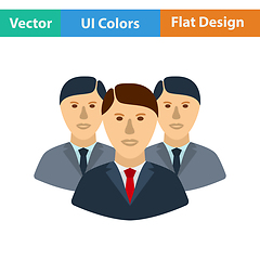 Image showing Flat design icon of Business team