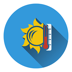 Image showing Sun and thermometer with high temperature icon