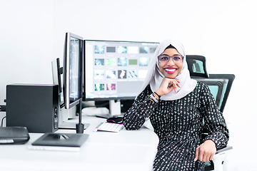 Image showing afro american modern  muslim woman