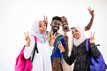 Image showing portrait of african students group