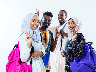 Image showing portrait of african students group