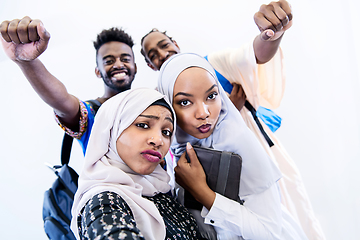 Image showing portrait of african students group