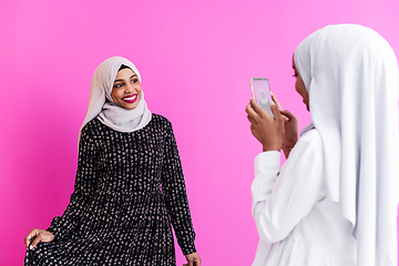 Image showing girls taking self portrait