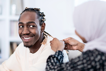 Image showing african muslim couple