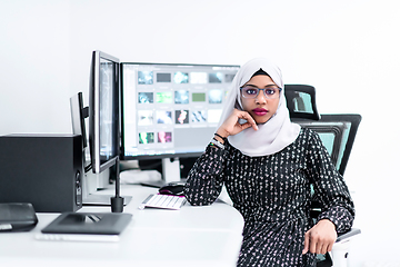 Image showing afro american modern  muslim woman