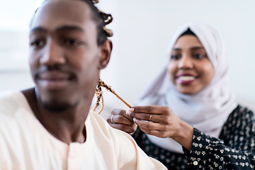 Image showing african muslim couple