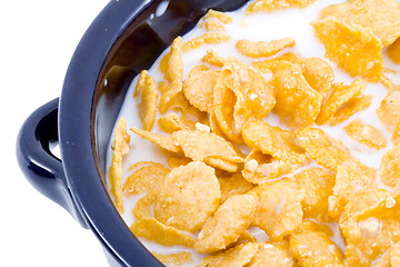 Image showing Bowl of Cornflakes with Milk