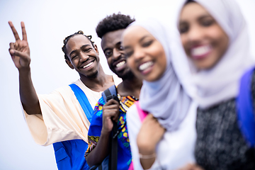 Image showing portrait of african students group