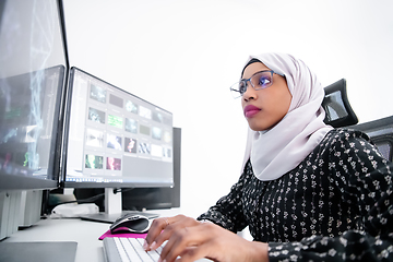 Image showing afro american modern  muslim woman