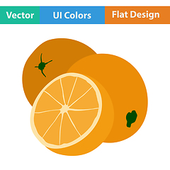 Image showing Flat design icon of Orange