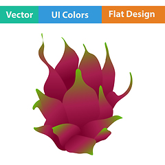 Image showing Flat design icon of Dragon fruit