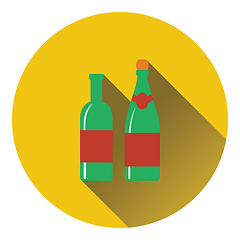 Image showing Wine and champagne bottles icon