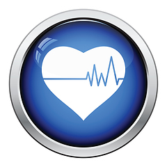 Image showing Heart with cardio diagram icon