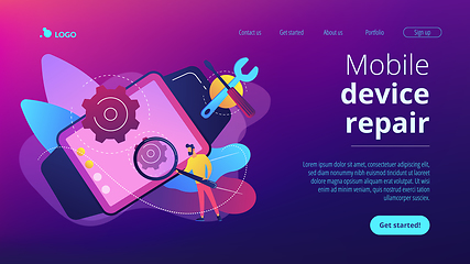 Image showing Mobile device repair concept landing page.