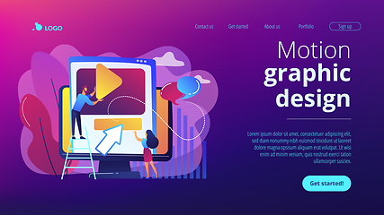 Image showing Motion graphic design concept landing page.