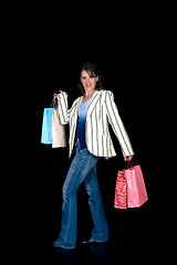 Image showing Happy young woman shopping