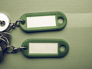 Image showing Vintage looking Green keyring