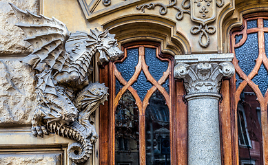 Image showing TURIN, ITALY - Dragon on Victory Palace facade 