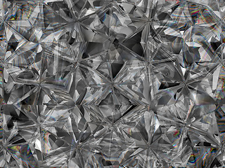 Image showing diamond structure extreme closeup and kaleidoscope