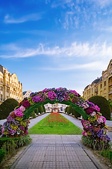 Image showing Flower arch on the square